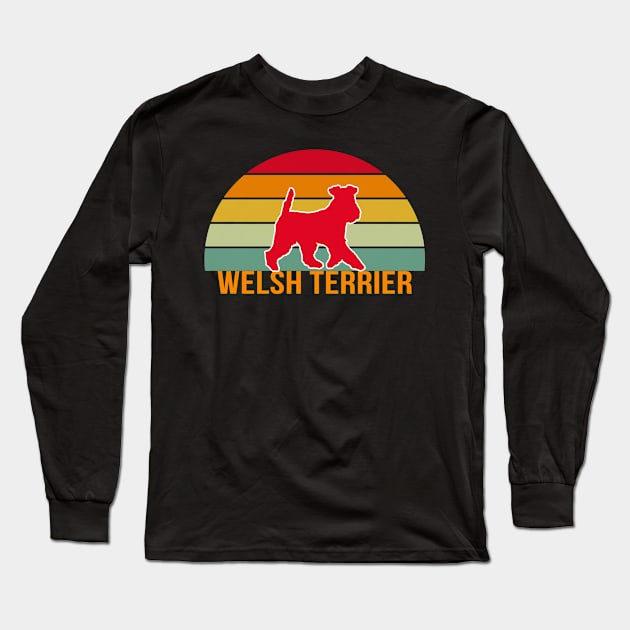 Welsh Terrier Vintage Silhouette Long Sleeve T-Shirt by seifou252017